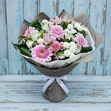 Букет цветов из:  Герберы, Альстромерии и Хризантемы в Волгореченске