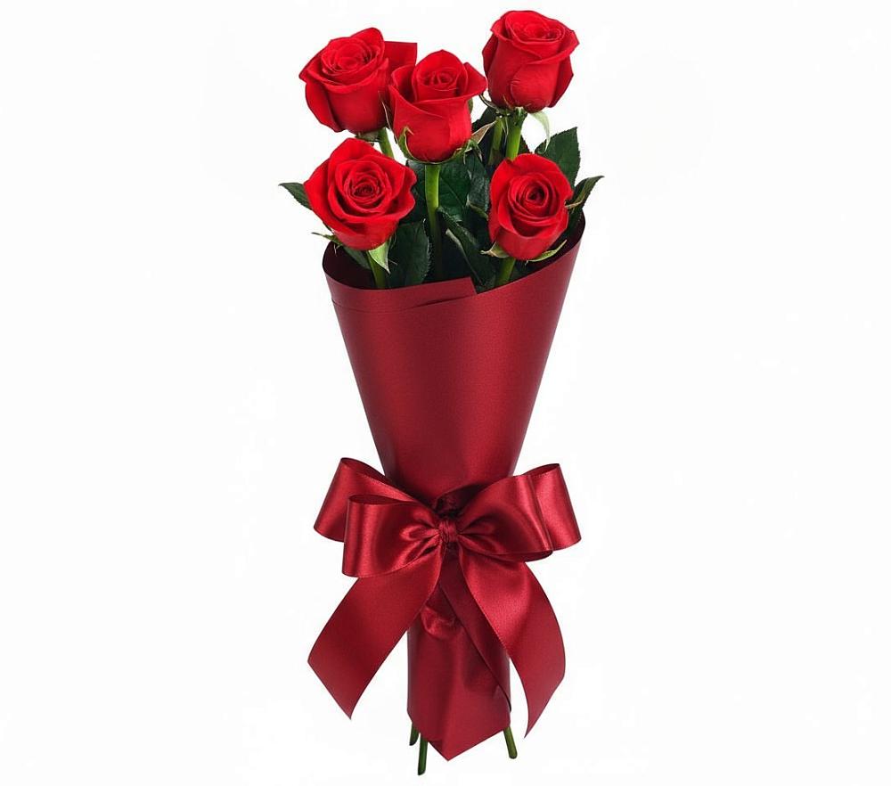Букет 5 Красных роз Эдлесс Лав в Волгореченске
