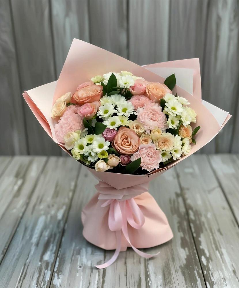 Букет цветов из: Гвоздики, Розы и Хризантемы в Волгореченске