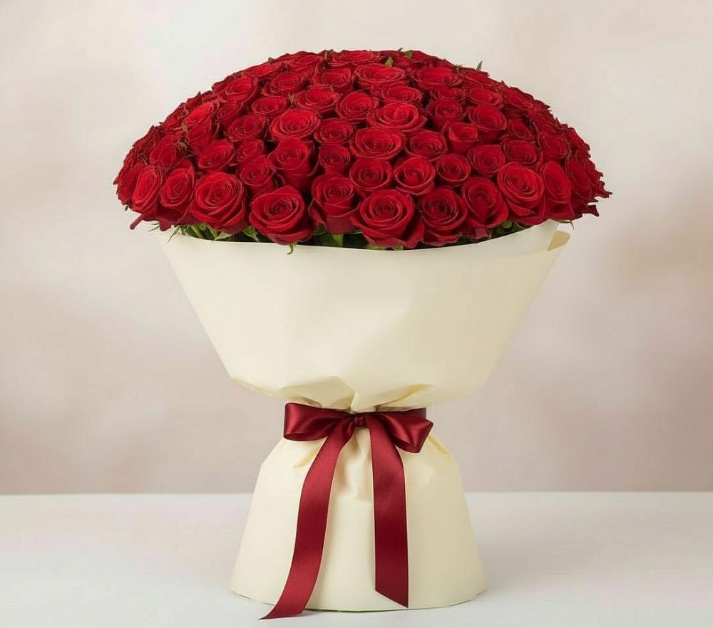 Букет 101 Красная роза Милано в Волгореченске