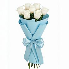 Букет 7 белых роз Проуд в Волгореченске