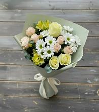Букет цветов из:  Альстромерии, Розы и Хризантемы в Волгореченске
